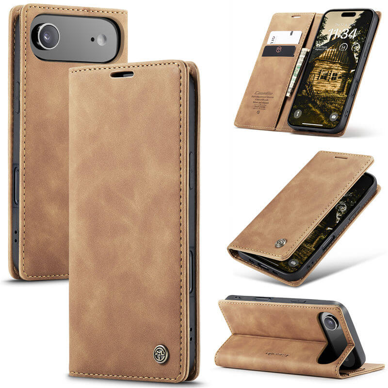 CaseMe iPhone Air Wallet Magnetic Suede Leather Case Brown CaseMe iPhone Air Wallet Magnetic Suede Leather Case Brown