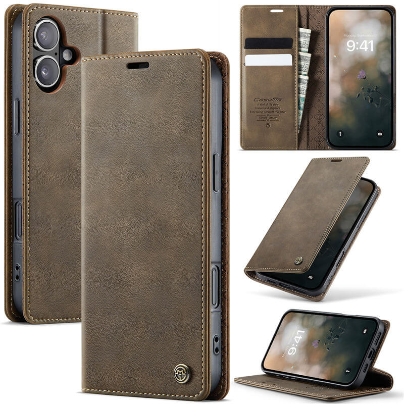 CaseMe iPhone 17 Magnetic Wallet Case with RFID Blocking Coffee CaseMe iPhone 17 Magnetic Wallet Case with RFID Blocking Coffee
