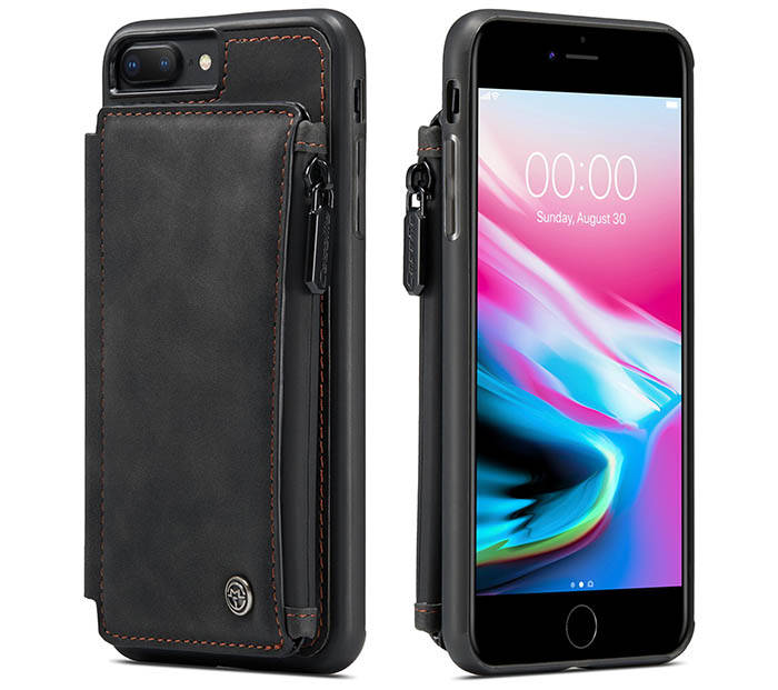 CaseMe iPhone 8 Plus Zipper Pocket Card Slots Case