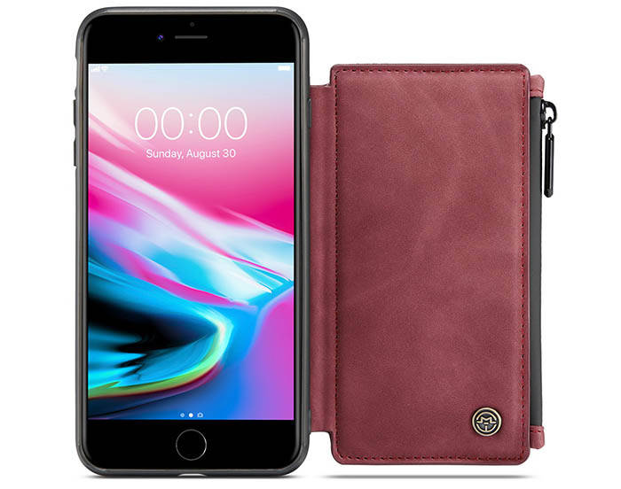 CaseMe iPhone 8 Plus Zipper Pocket Card Slots Case