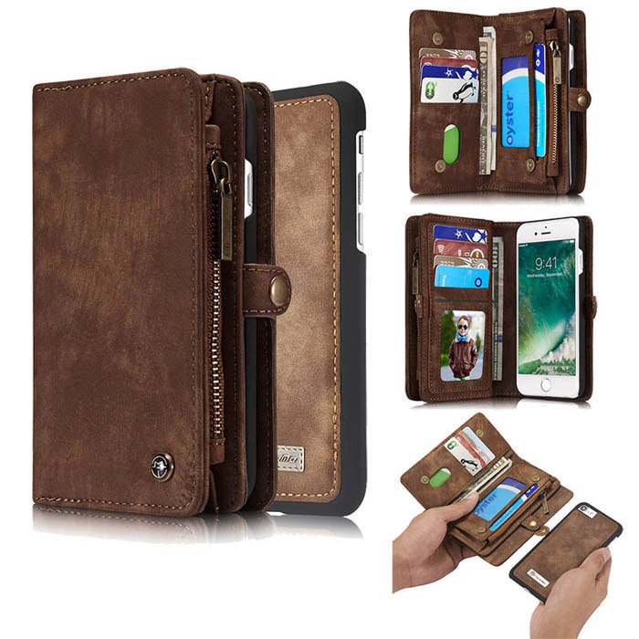 CaseMe iPhone SE 2020 Wallet Detachable 2 in 1 Case Coffee