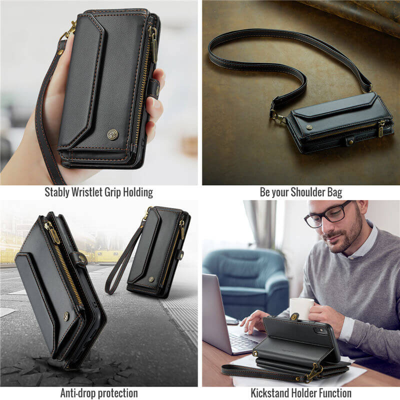 CaseMe iPhone X/XS Wallet RFID Blocking Crossbody Phone Case