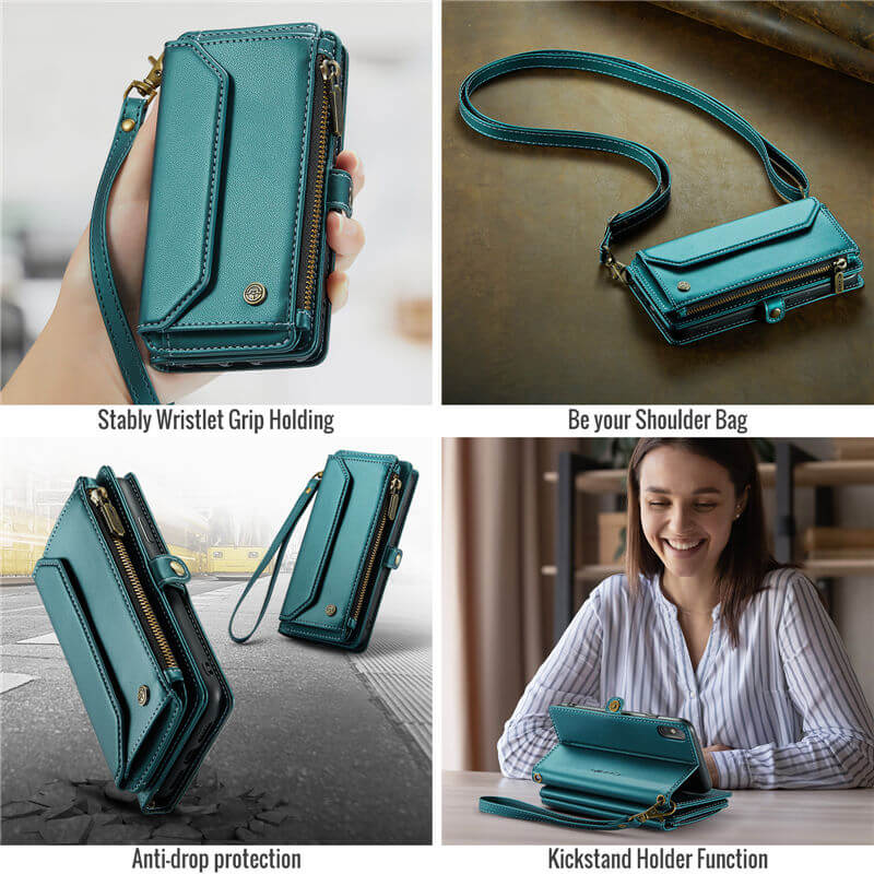 CaseMe iPhone X/XS Wallet RFID Blocking Crossbody Phone Case