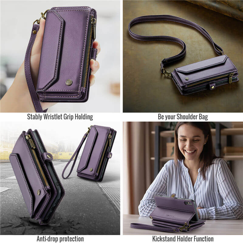 CaseMe iPhone X/XS Wallet RFID Blocking Crossbody Phone Case