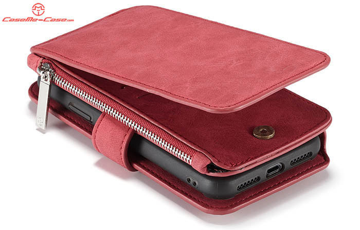 CaseMe iPhone XR Zipper Wallet Magnetic Detachable 2 in 1 Folio Flip Case