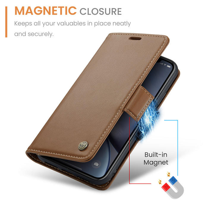 CaseMe iPhone XR Wallet RFID Blocking Magnetic Buckle Case