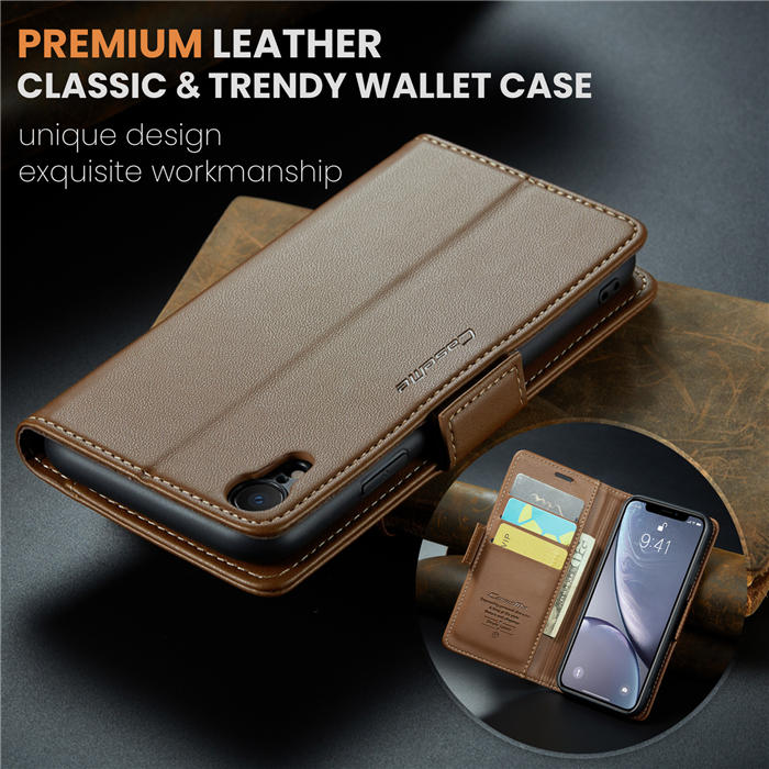 CaseMe iPhone XR Wallet RFID Blocking Magnetic Buckle Case