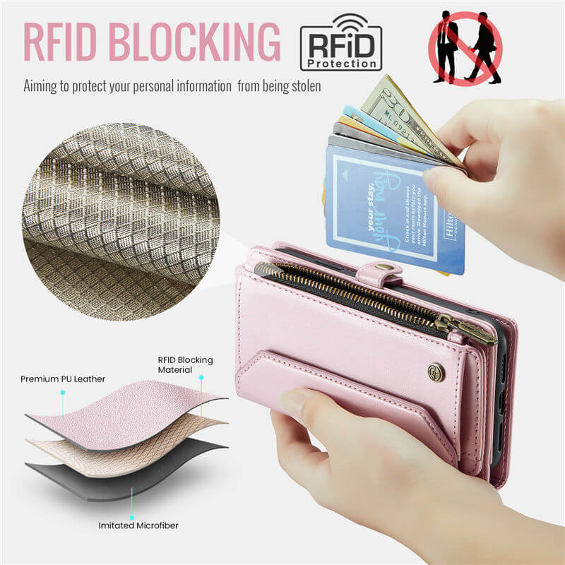 CaseMe iPhone XR Wallet RFID Blocking Crossbody Phone Case