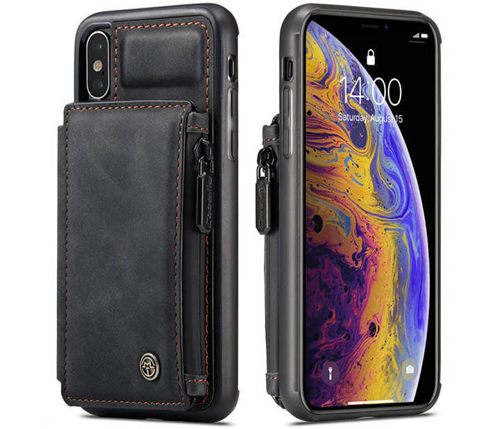 CaseMe iPhone XS Max Zipper Pocket Card Slots Case