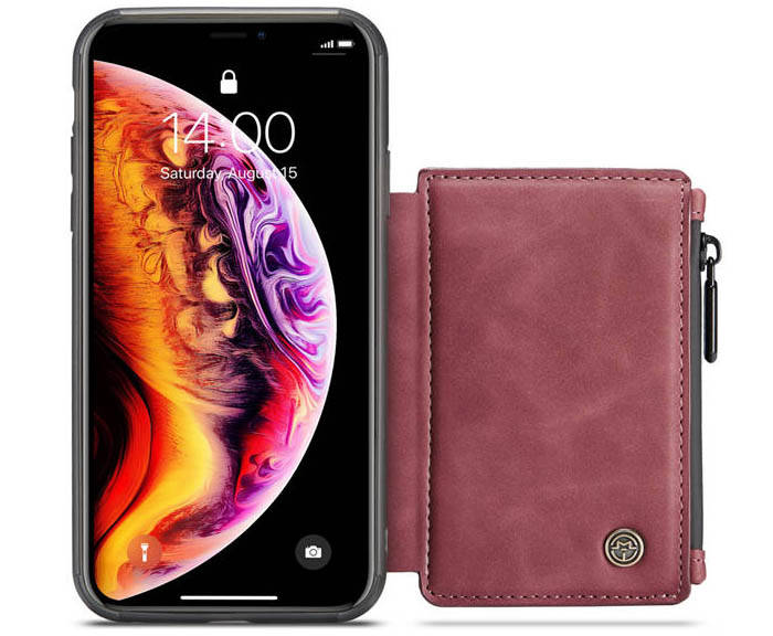 CaseMe iPhone XS Max Zipper Pocket Card Slots Case