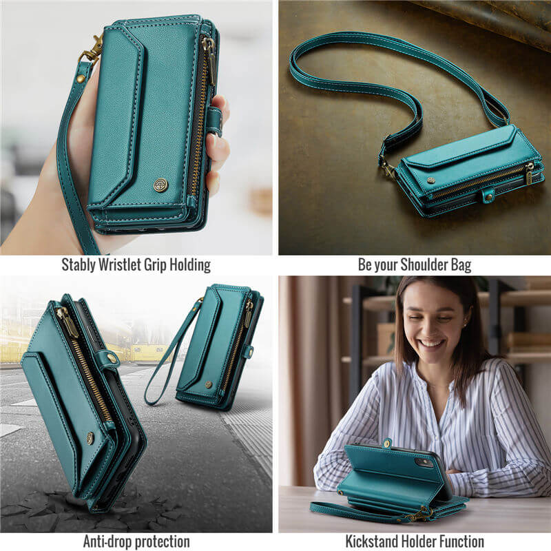 CaseMe iPhone XS Max Wallet RFID Blocking Crossbody Phone Case