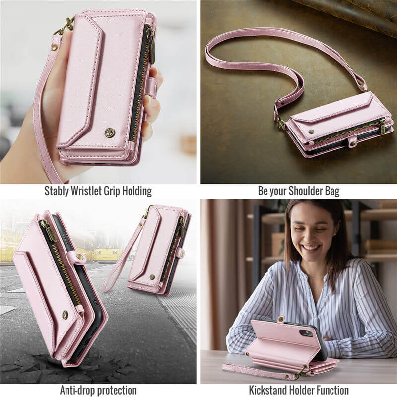 CaseMe iPhone XS Max Wallet RFID Blocking Crossbody Phone Case