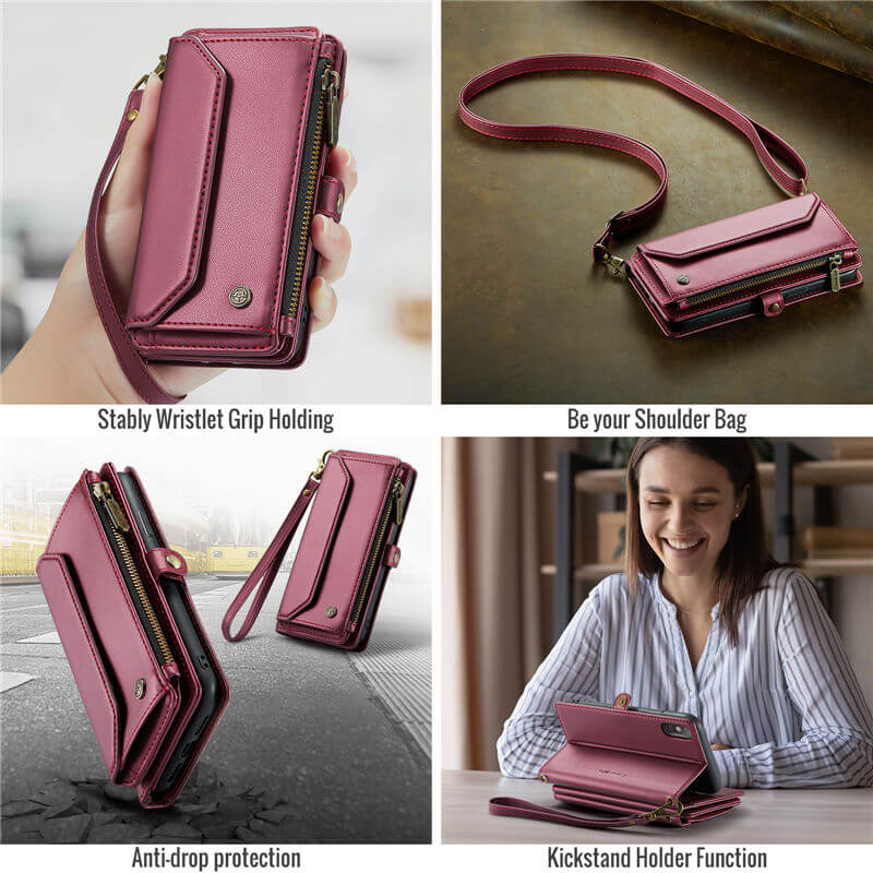 CaseMe iPhone XS Max Wallet RFID Blocking Crossbody Phone Case