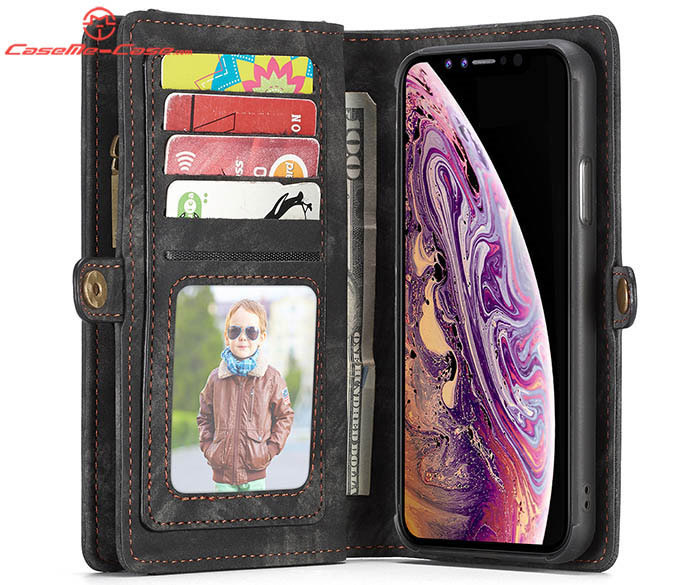 CaseMe iPhone XS Max Zipper Wallet Magnetic Detachable 2 in 1 Folio Case