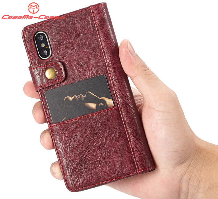 CaseMe iPhone Xs Retro Card Slots Wallet Leather Case