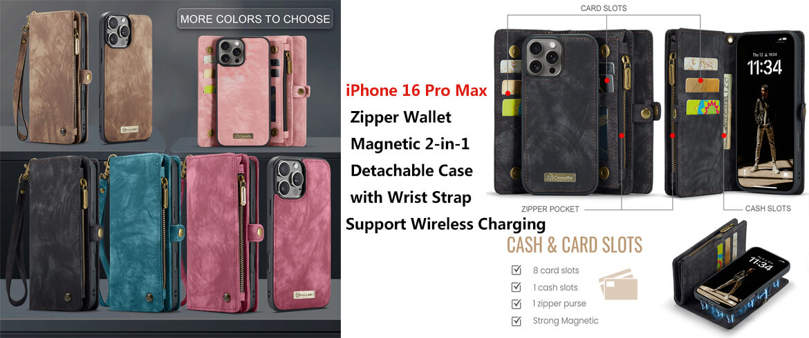 CaseMe iPhone 16 Pro Max Wallet Case